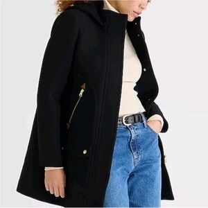 J. Crew Italian Stadium Cloth Nello Gori Coat Black Size 00